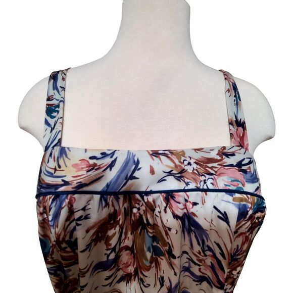 Vintage 60s 70's Ladies Sundress Sz 12 Made in USA Sleeveless Adjustable Straps - Picture 2 of 16